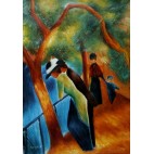 AugustMacke Spaziergang auf der Brücke  60x80cm