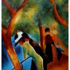 AugustMacke Spaziergang auf der Brücke  60x80cm