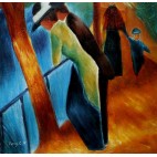 AugustMacke Spaziergang auf der Brücke  60x80cm