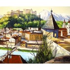 Salzburg Festung Hohensalzburg 50x60cm  - Ölgemälde 50x60cm